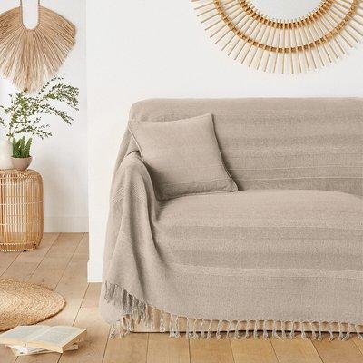 ผ้าห่มสีเบจเก๋ไก๋สำหรับตกแต่งภายในที่แสนสบาย