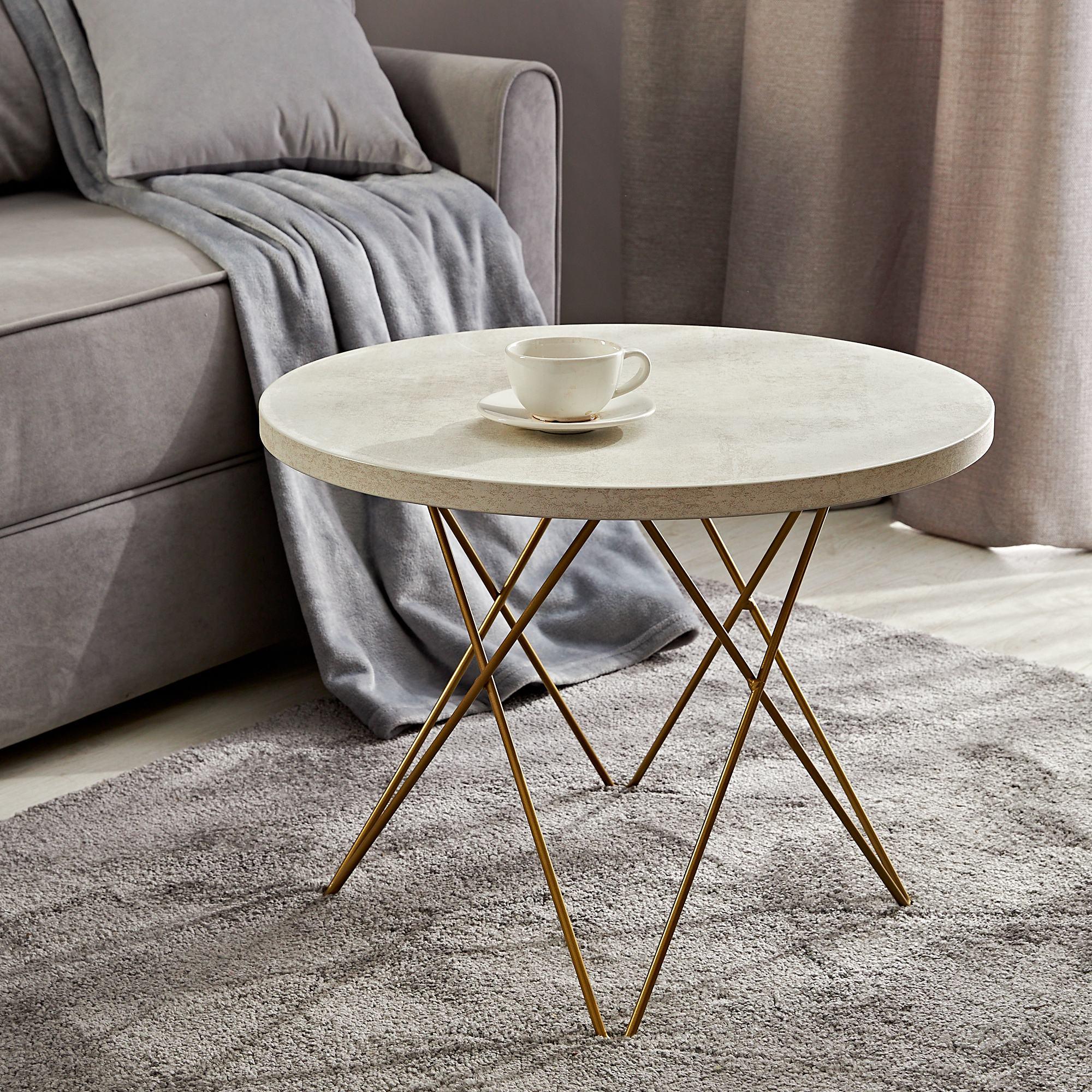 โต๊ะกลมหรูหรา 60x60 ซม. สีขาว