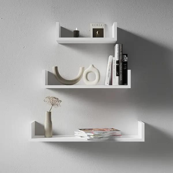 ชุดชั้นวางหนังสือติดผนังสไตล์เก๋ไก๋ 3 ชั้น