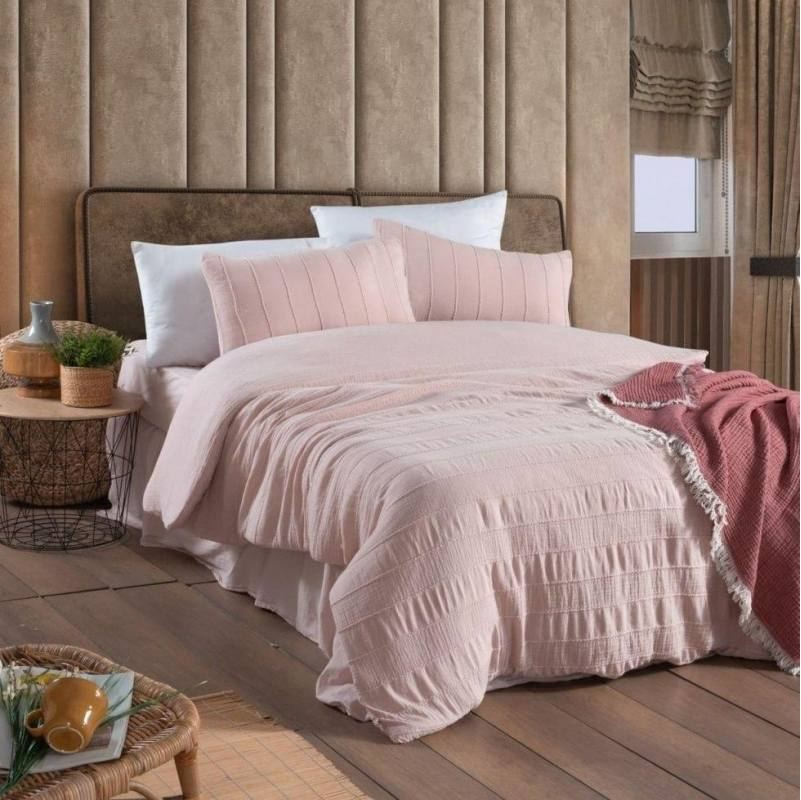 ชุดเครื่องนอนโทนสีชมพูสุดหรูหรา