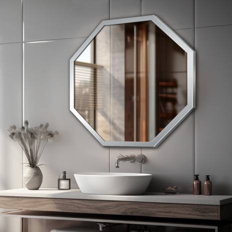 กระจกแปดเหลี่ยมสุดเก๋ในกรอบหรูหรา