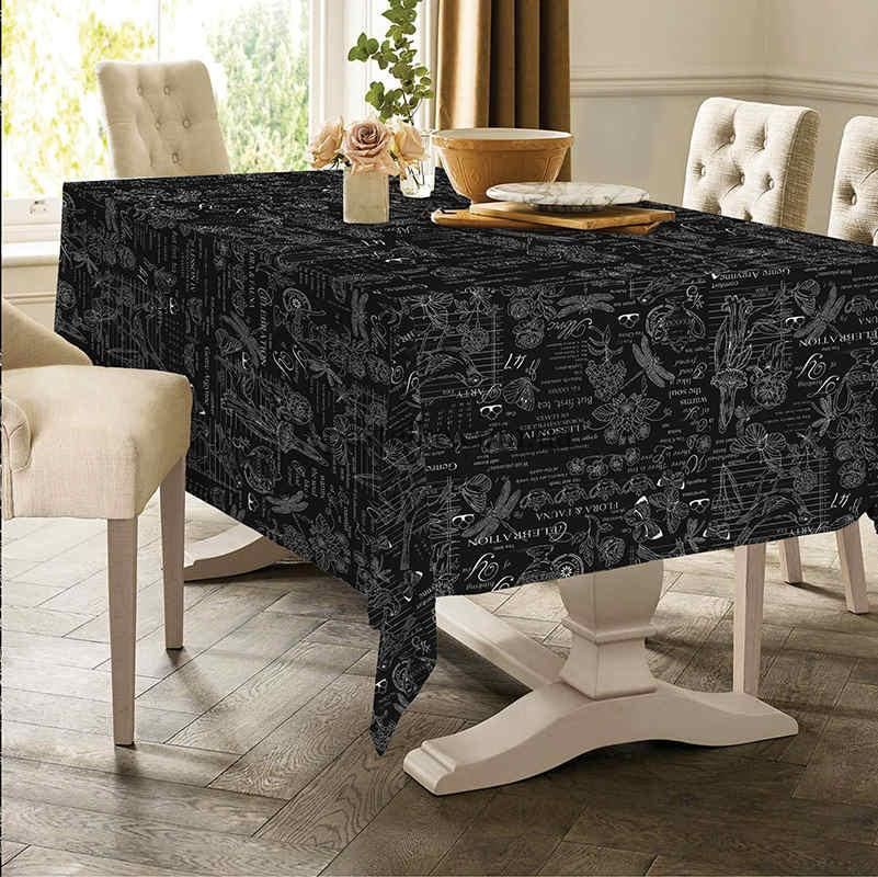 ผ้าปูโต๊ะสีดำหรูหราสำหรับการตกแต่งภายในที่หรูหรา